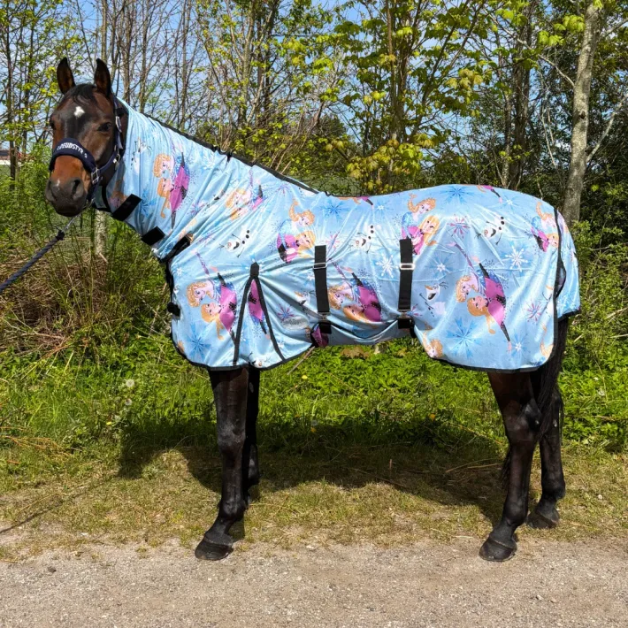 Blauw met motief